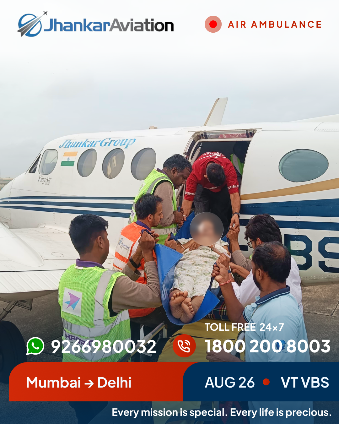 Critical Care Support · Onboard clinical team and ventilators active